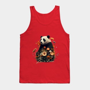 Zen in bloom, panda and flowers Tank Top